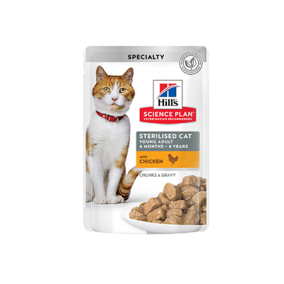 Sterilised Cat Adult Cat Wet Food With Chicken Pouches (12x85g)