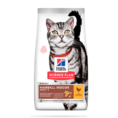 Hairball Indoor Adult Cat Food with Chicken 3kg