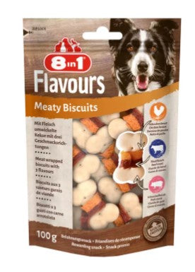 8in1 Flavours Meaty Biscuit 100g EXPIRY 17/08/2024