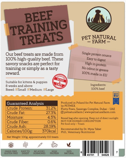 Beef Training Treats for Cats & Dogs 100g